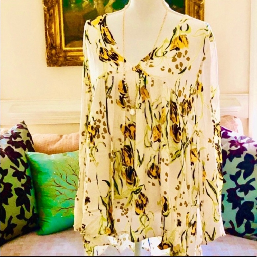 🌺🎉HP🎉🌺 NWT Free People Bella Floral Print Top - Picture 9 of 15